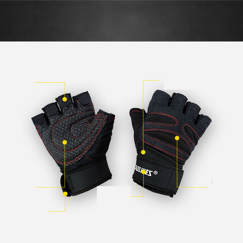 Gants de Musculation Demi-Doigts — Fitness Haltérophilie Respirants Antidérapants