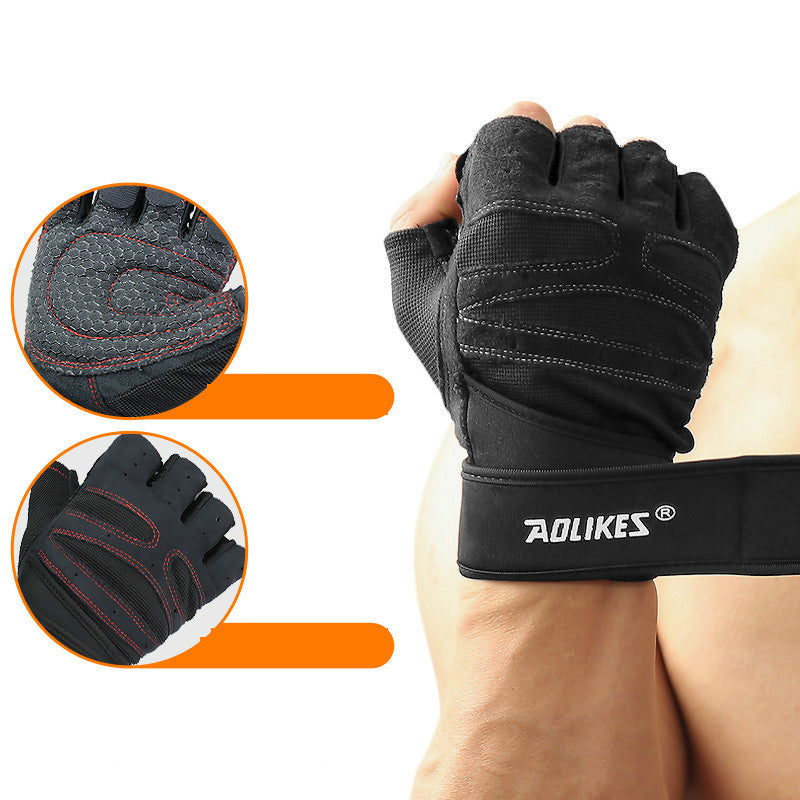Gants de Musculation Demi-Doigts — Fitness Haltérophilie Respirants Antidérapants