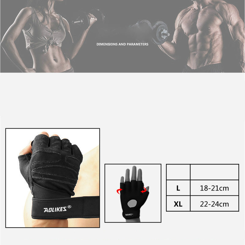 Gants de Musculation Demi-Doigts — Fitness Haltérophilie Respirants Antidérapants