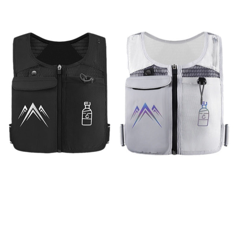 Gilet de Running Hydratation — Poche Téléphone & Gourde 500ml Incluse