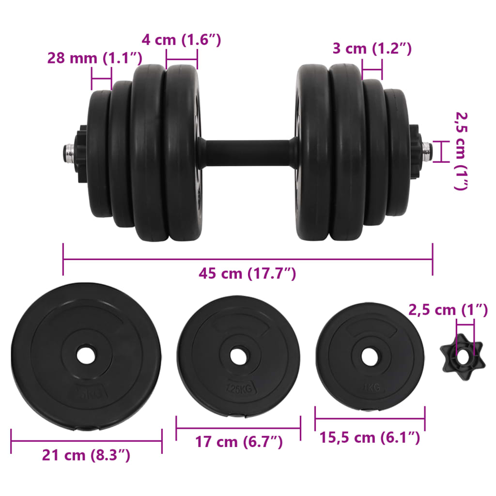 Kit Haltères Réglables — Lot de 2 haltères 14 pièces
