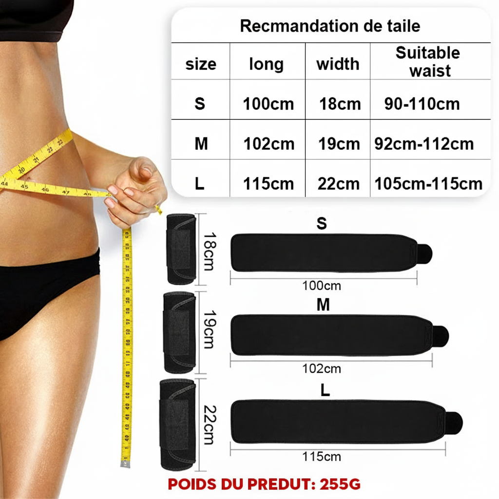 Ceinture de Sudation Abdominale — Néoprène Haute Performance