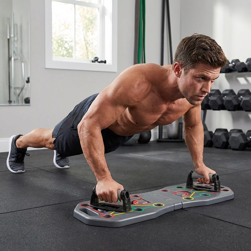 Planche à Pompes Multifonction — Support Fitness Pliable avec Corde