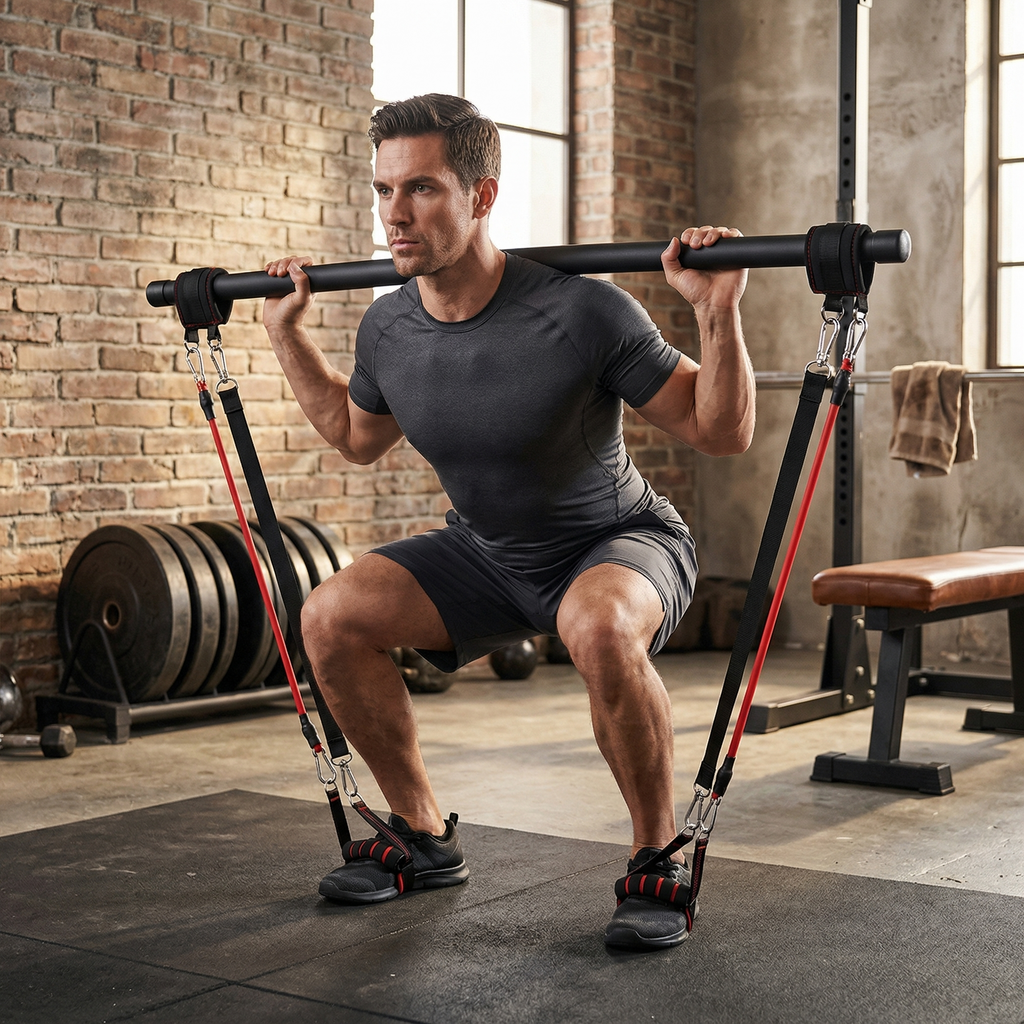 Kit Barre Pilates avec Bandes de Résistance — Gym Maison Complet