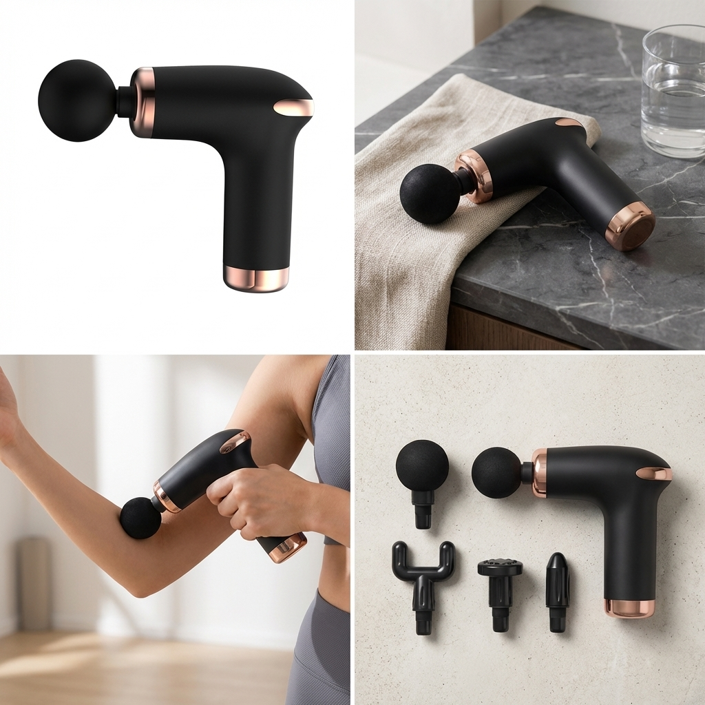 Pistolet de Massage Compact — Récupération Musculaire Silencieuse